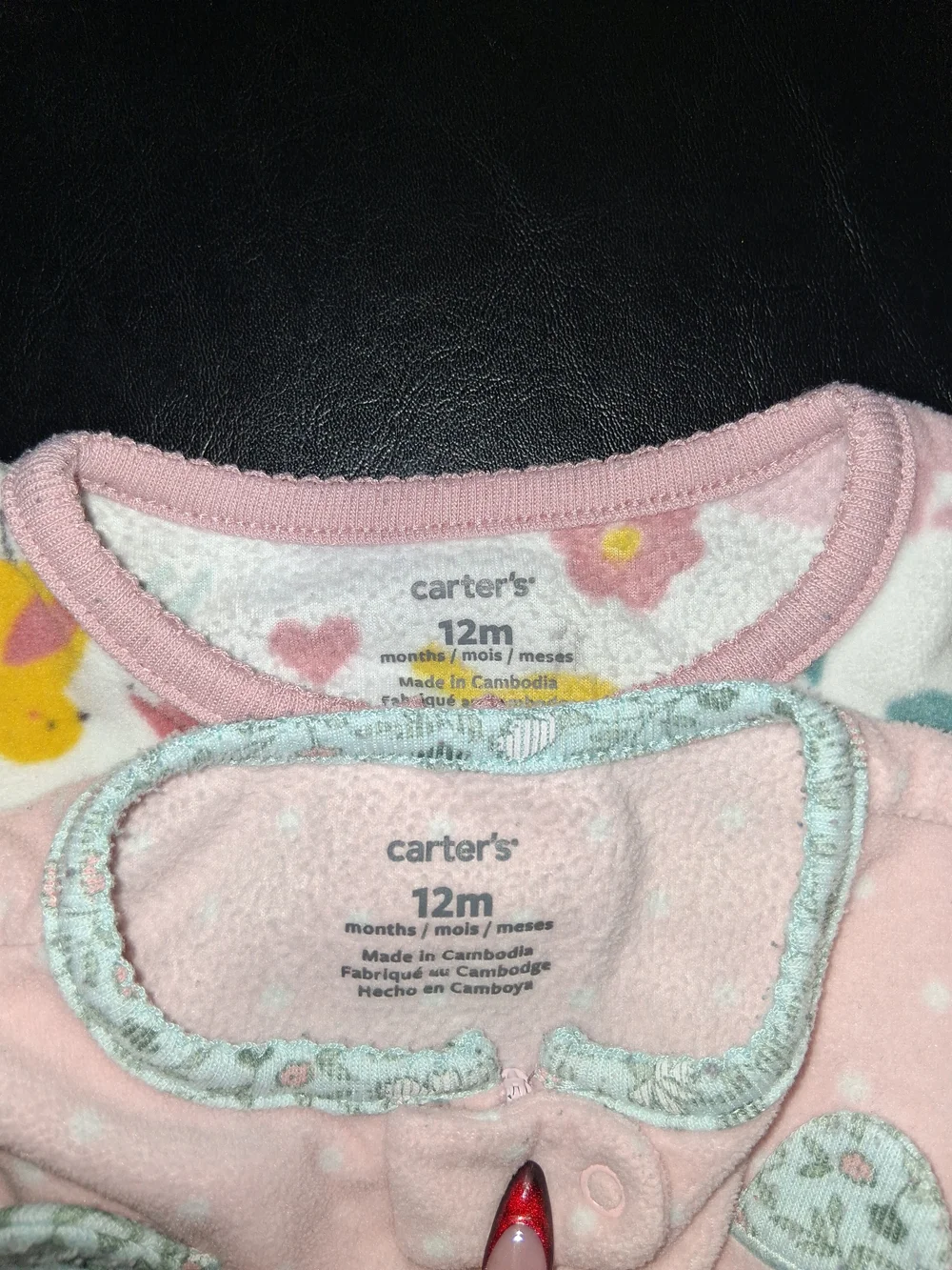 Carter's White Footed One-Piece with Pink, Yellow & Teal Animal Print